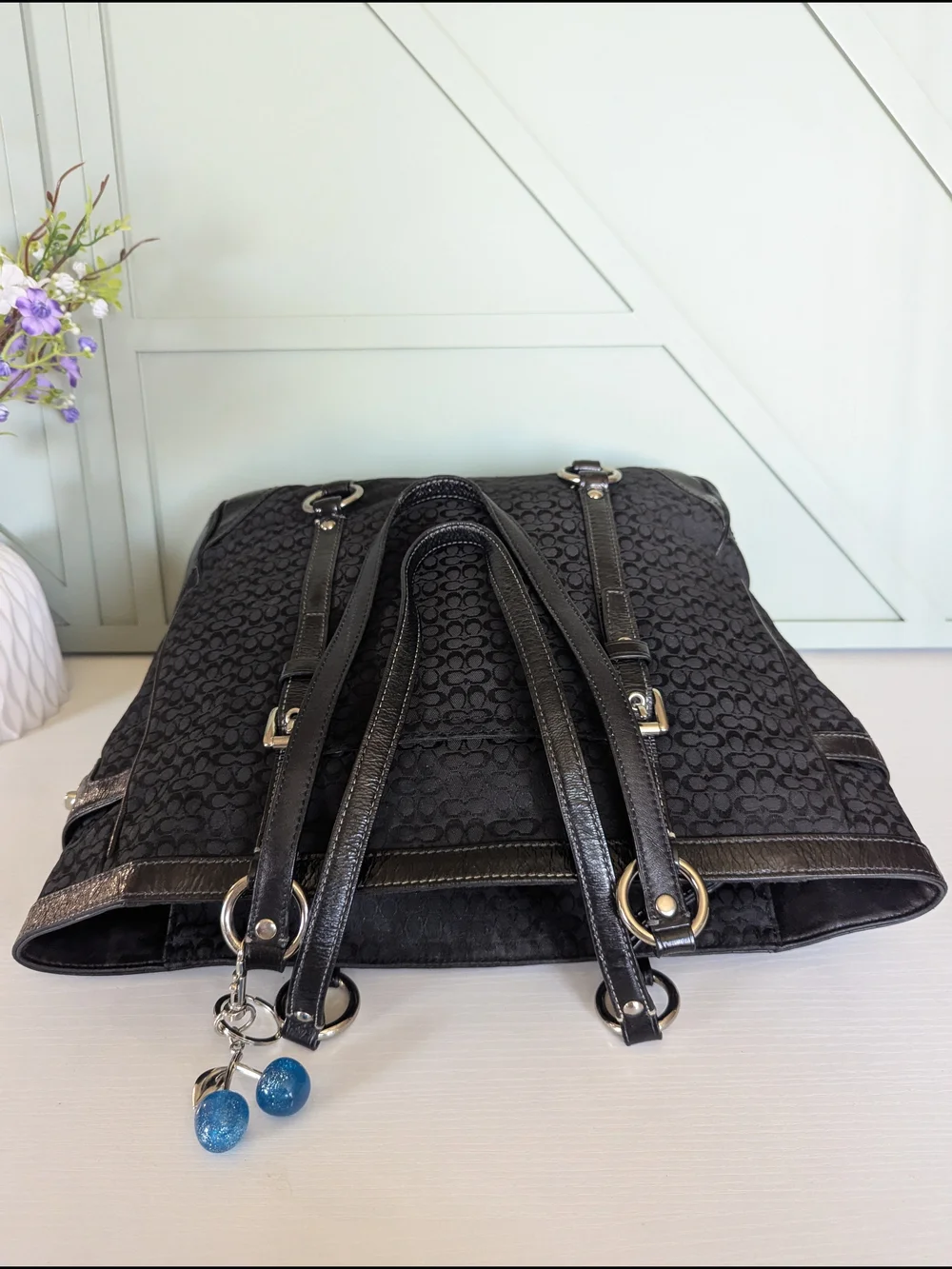 Vintage Coach Signature Gallery Jacquard Tote Bag